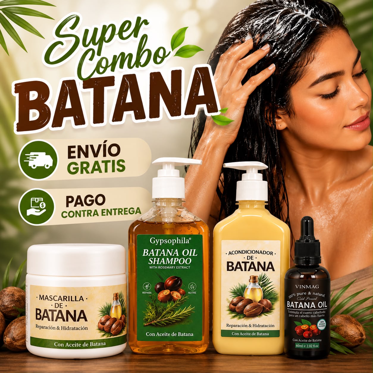 Combo Batana ( Shampo+Acondicionador+Mascarilla+Aceite)